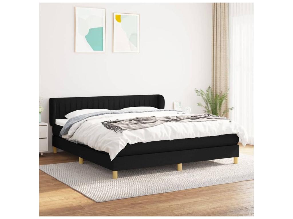 Bed base in Vertchez with black mattress 180x200 fabric