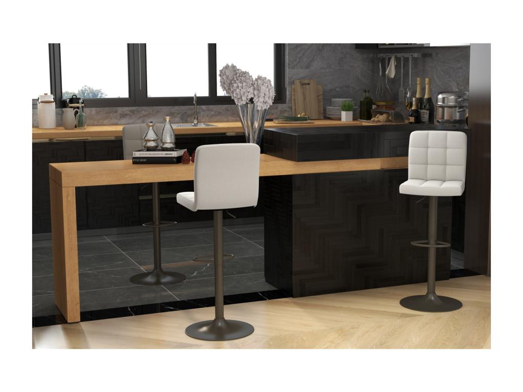 SQUAR-Taburete Vertchez Color Linen and metal black x2