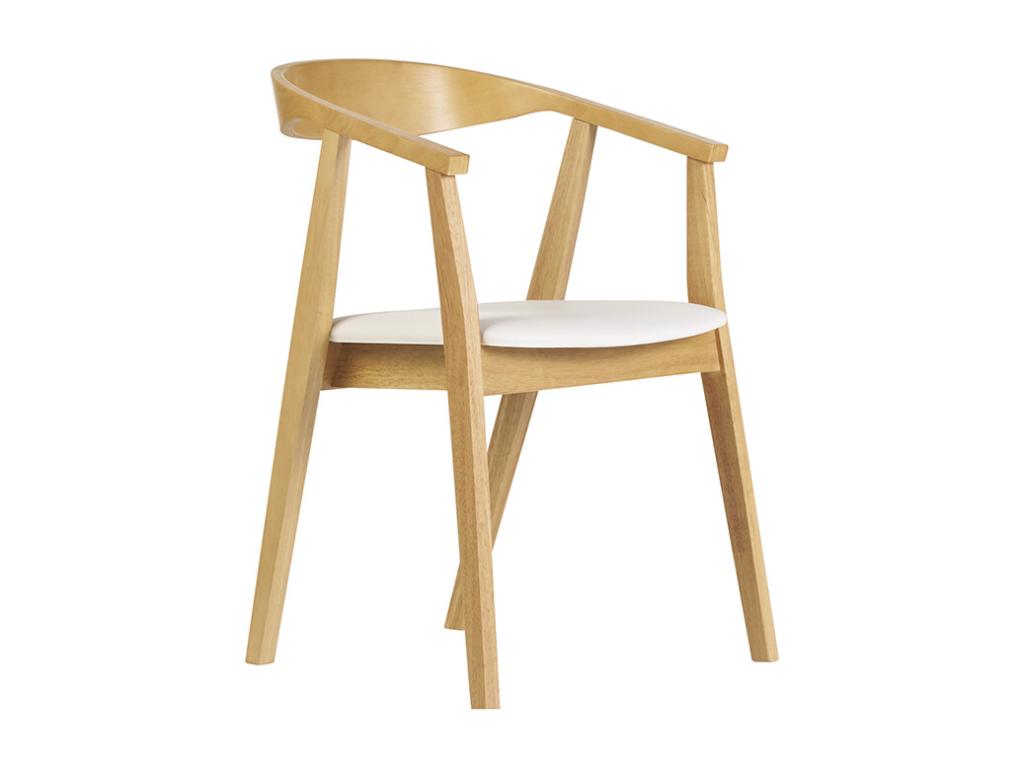 Set of 2 Scandinavian-style chairs in white and light wood from Vertchez