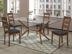 Set of 2 Vertchez chairs - Beech and fabric - Walnut and Anthracite colors