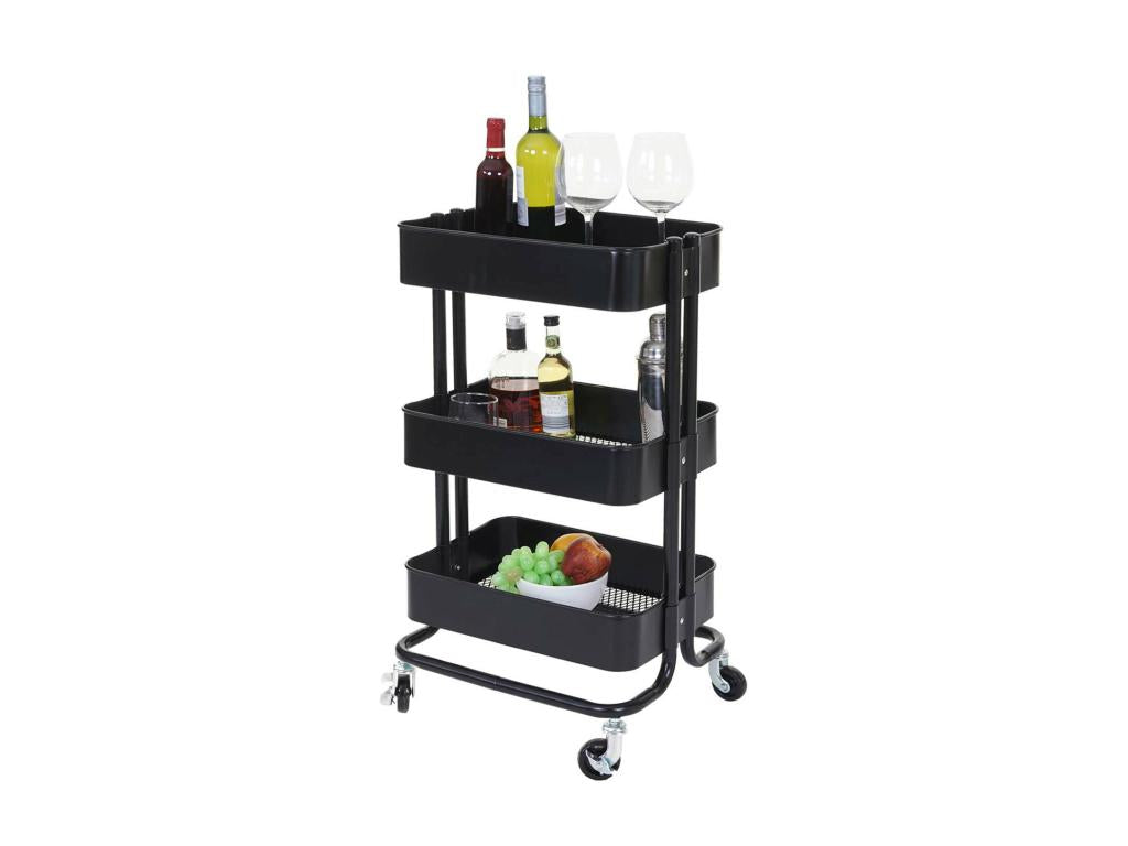Vertchez-C64 metal kitchen trolley 79x44x35cm - black