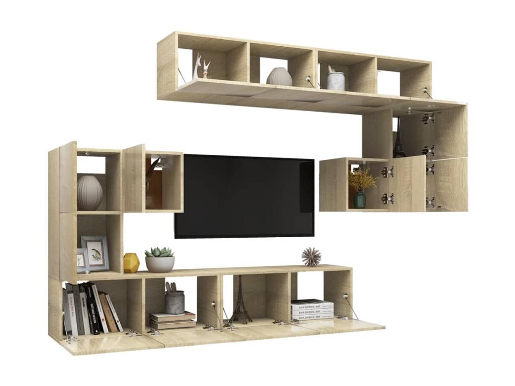 Brown wooden wardrobe furniture set 80x30x30 cm 02 0025304