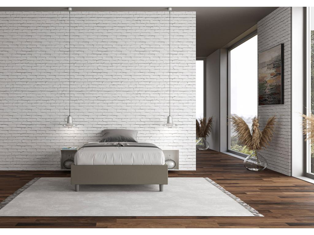 Vertchez 140x200 Upholstered Storage Bed in Cappuccino Faux Leather