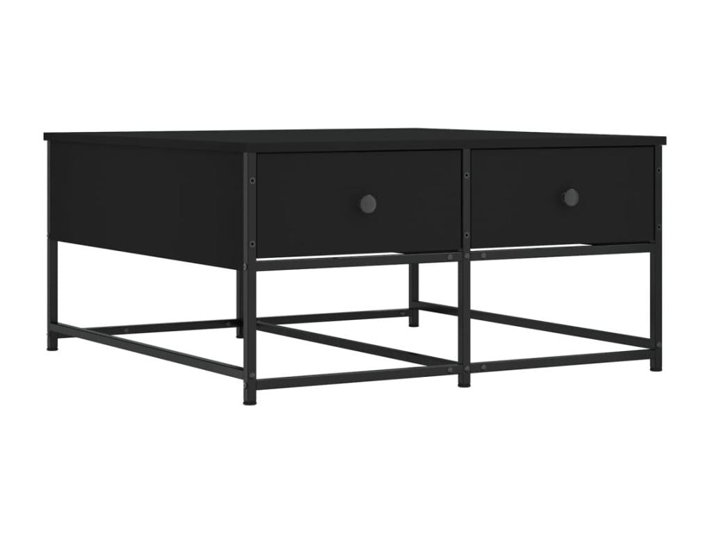 Black coffee table 80x80x40 cm engineered wood