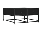 Black coffee table 80x80x40 cm engineered wood
