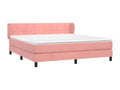 Upholstered bed base with mattress, pink, 180x200 cm, velvet