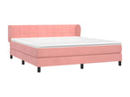 Upholstered bed base with mattress, pink, 180x200 cm, velvet