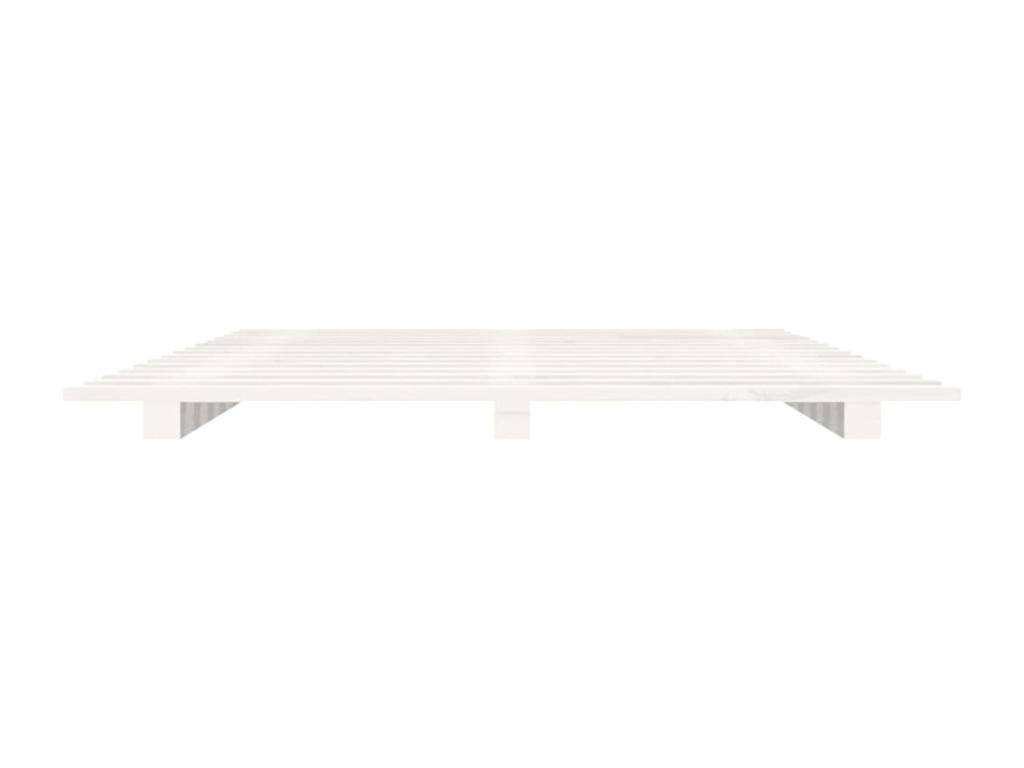 White bed frame 140x200 cm solid pine wood