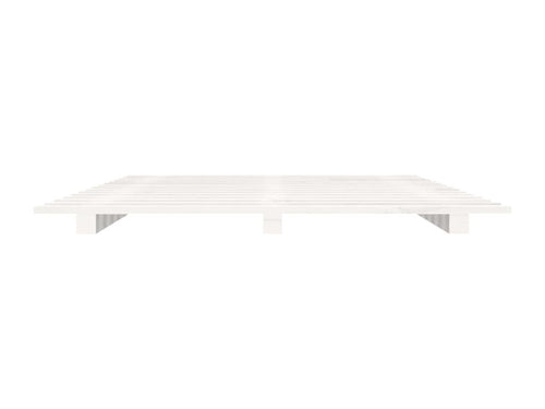 White bed frame 140x200 cm solid pine wood