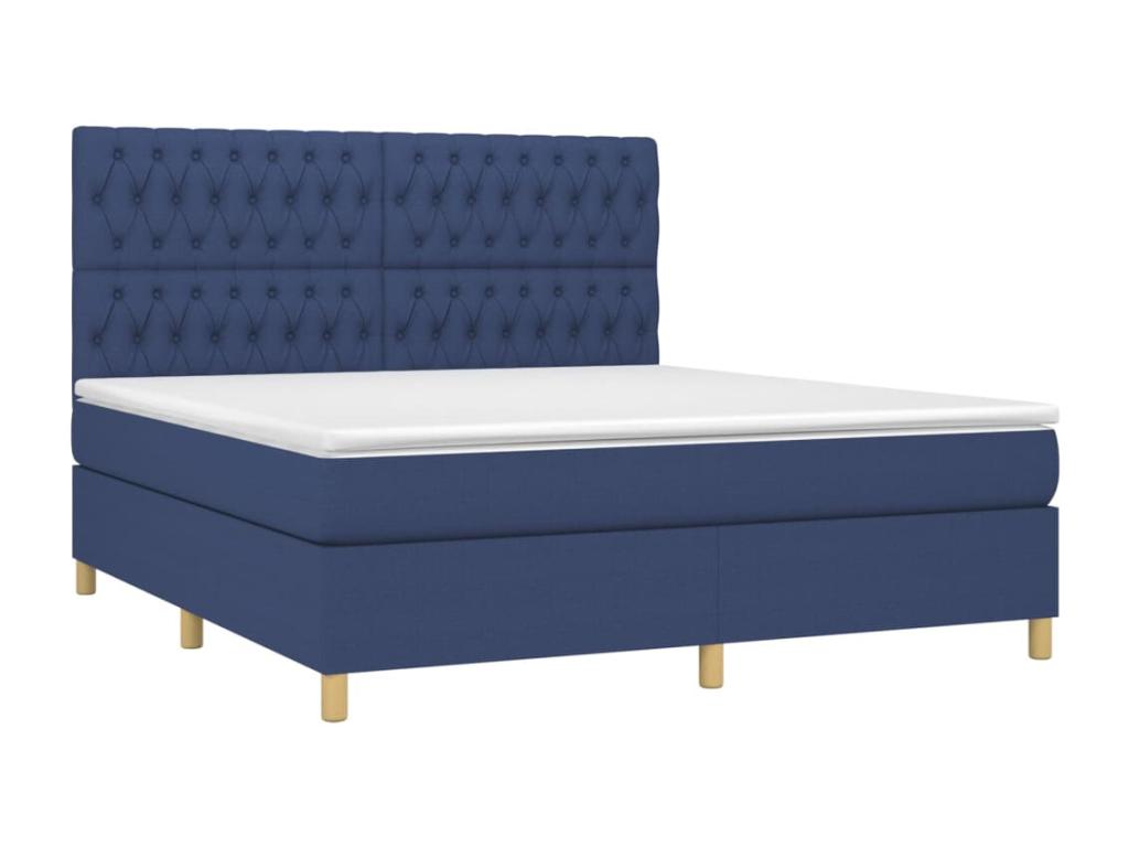 Bed base in Vertchez with bed and mattress and blue LED light, 180x200 cm, fabric