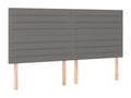 Dark Grey LED Headboard 180x5x118/128 cm Fabric