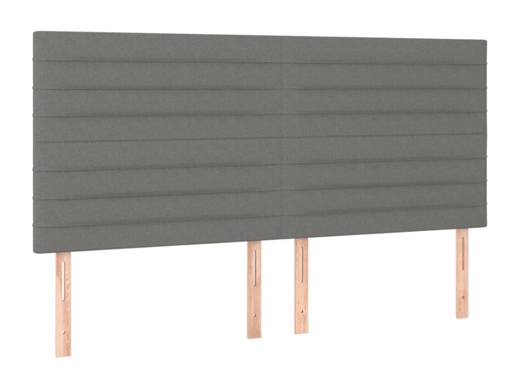 Dark Grey LED Headboard 180x5x118/128 cm Fabric
