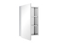 Wall-mounted mirror cabinet for bathroom/toilet, dimensions: 39L x 12W x 60H cm, stainless steel and glass