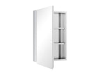 Wall-mounted mirror cabinet for bathroom/toilet, dimensions: 39L x 12W x 60H cm, stainless steel and glass