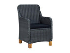 Garden chairs with cushions, 2 pcs, woven resin, dark grey