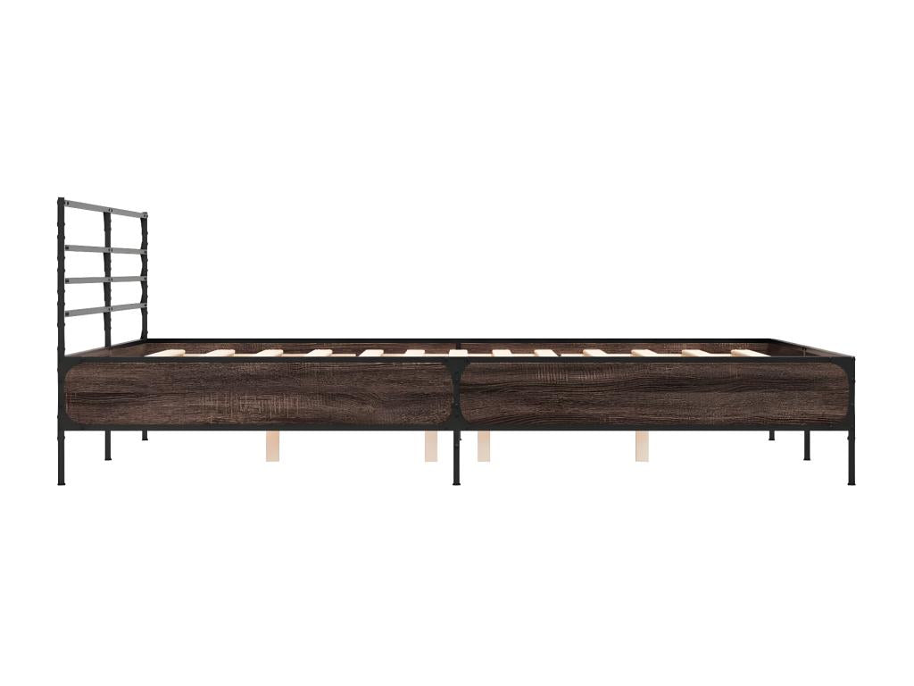 Smoked oak bed frame without mattress, 160x200 cm