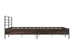 Smoked oak bed frame without mattress, 160x200 cm