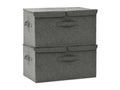 2-piece fabric storage boxes, 50x30x25 cm, anthracite