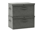 2-piece fabric storage boxes, 50x30x25 cm, anthracite