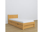 Single wooden bed - with drawer N02 Natural Pine 90x180