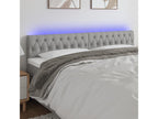Light Grey LED Headboard 200x7x78/88 cm Fabric