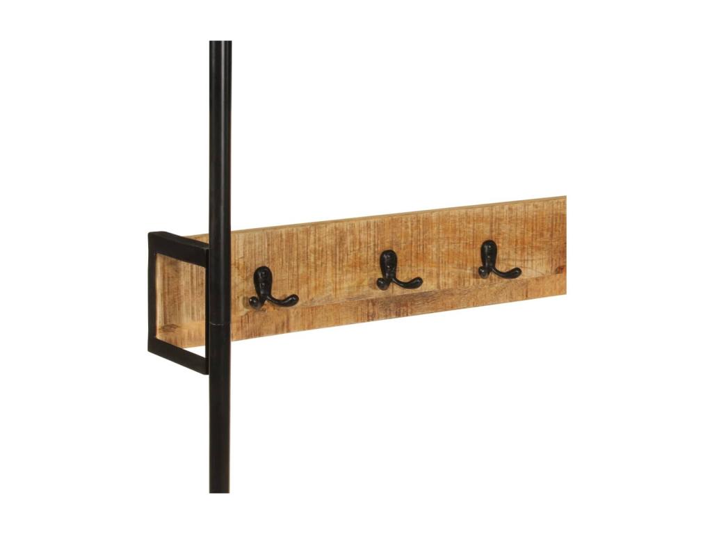 Clothes rack and wheels 90x35x190 mango wood and iron