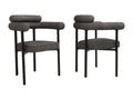 Elegant grey velvet chairs with ring seat, 70cm diameter x 84cm height