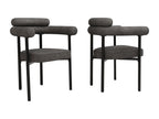 Elegant grey velvet chairs with ring seat, 70cm diameter x 84cm height