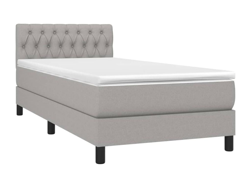 Bed base in Vertchez with mattress and LED, light grey, 90x190