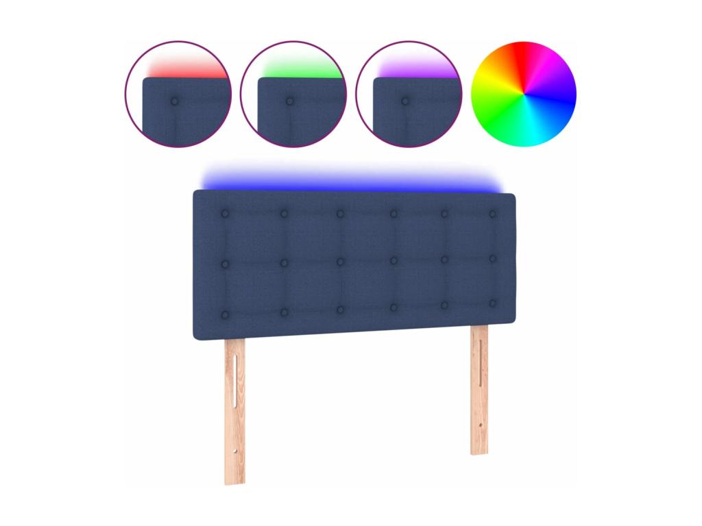Blue LED Headboard 80x5x78/88 cm Fabric