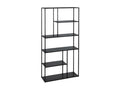 6-shelf metal shelf, black - URBAN