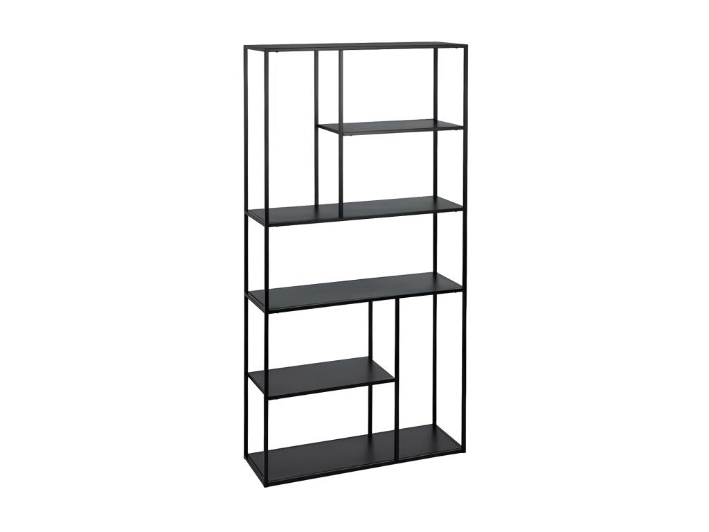 6-shelf metal shelf, black - URBAN