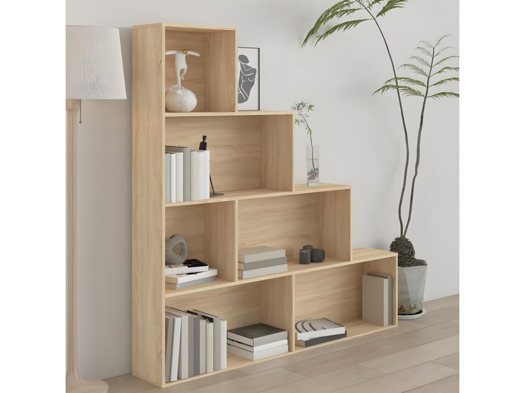 Green Oak Bookshelf/Room Divider from Engineered Wood