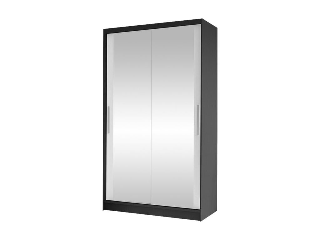 Vertchez 165 White - Black Wardrobe 200x100x58cm Sliding Wardrobe Doors