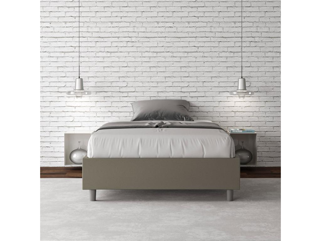 Vertchez 140x200 Upholstered Storage Bed in Cappuccino Faux Leather