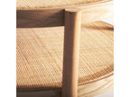 Coffee table in brown ash wood, 77x77x45 cm