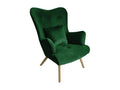 Vertchez 102 Armchair, Green, 100x76x90cm, Upholstered, Wooden Legs