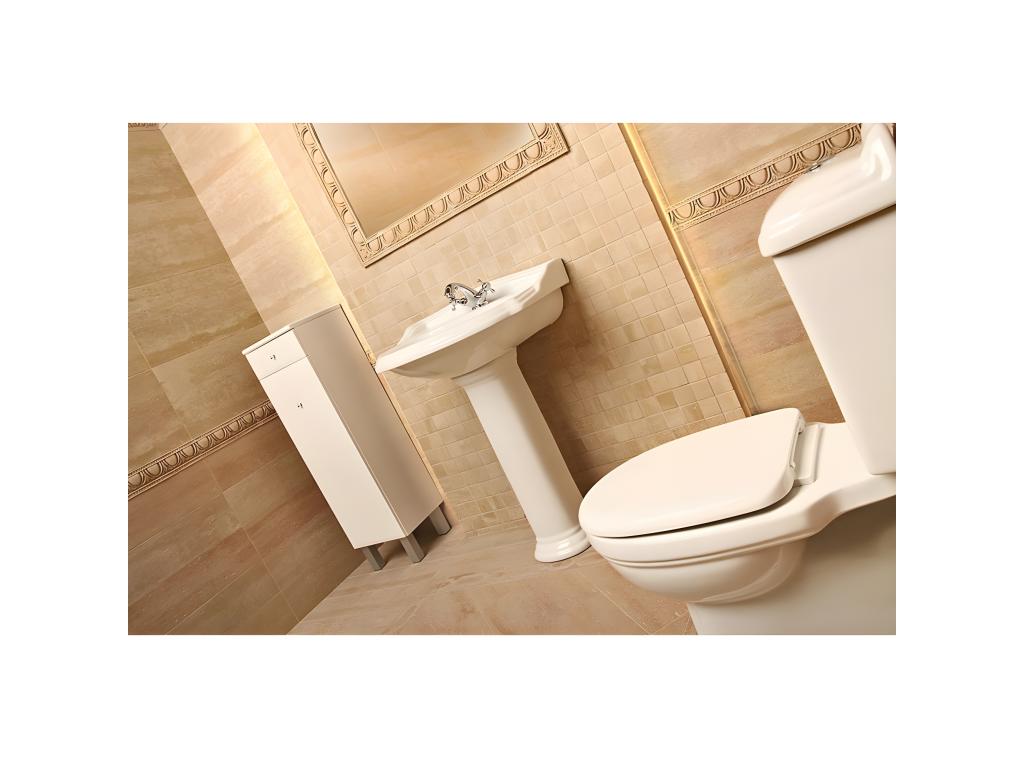 Vertchez 58cm Retro Pedestal Washbasin in Ceramic