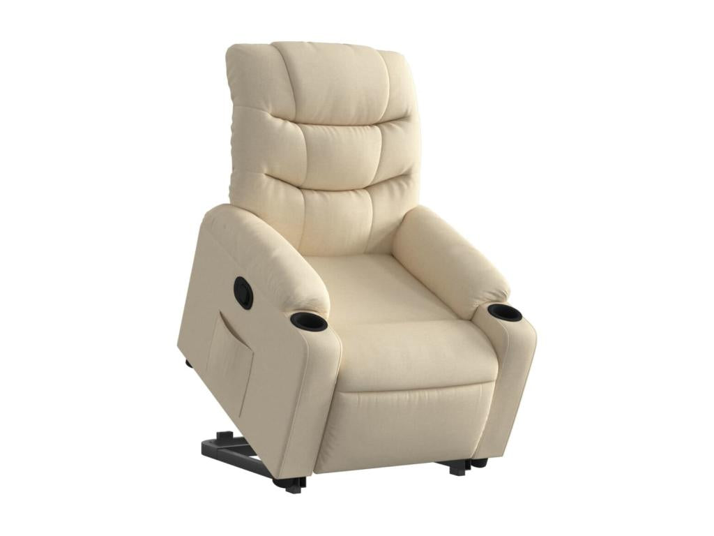 Cream Fabric Reclining Armchair