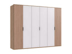 Wardrobe with cornice, white oak effect, Vertchez - W- 270 x H- 210 x D- 58 cm?