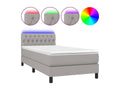 Bed base in Vertchez with mattress and LED, light grey, 90x190