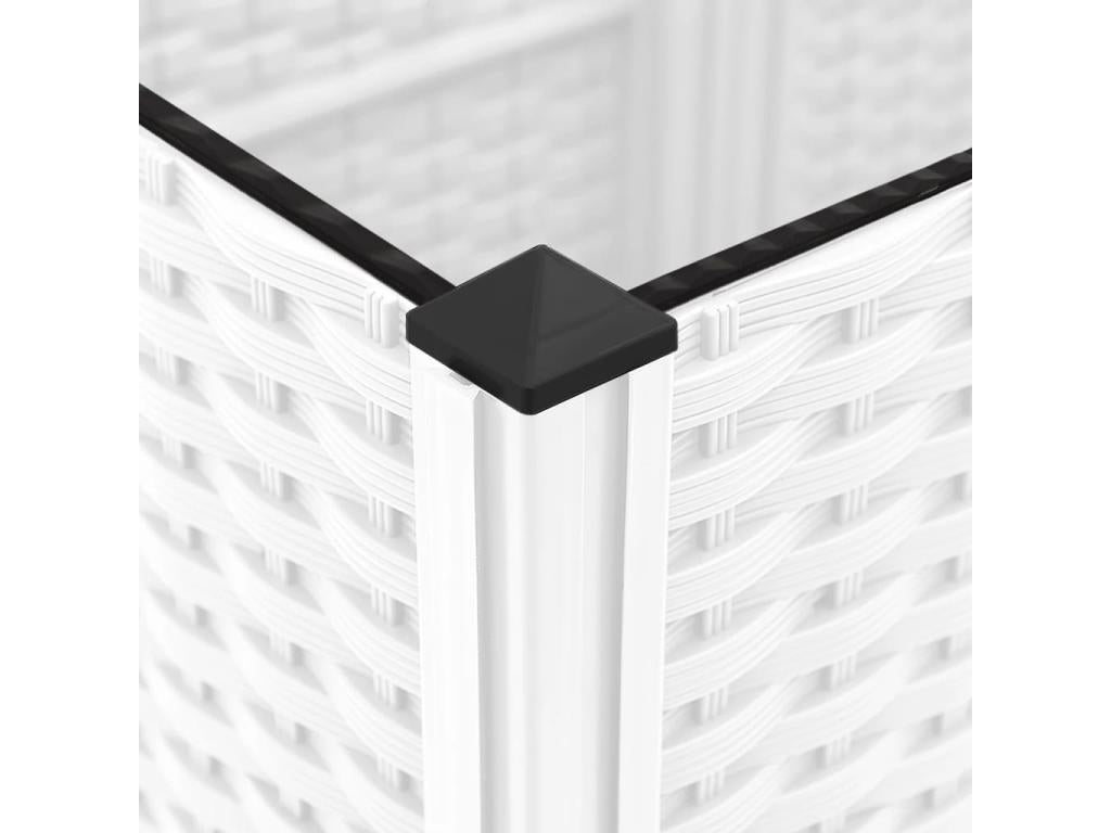 Planter with trellis, white, 120x40x121.5 cm, PP