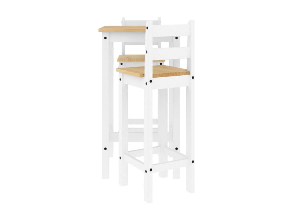 3-piece bar set, white, solid pine wood