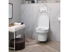 Vertchez rimless wall-hung toilet pack with concealed cistern and backplate, glossy black/matte black