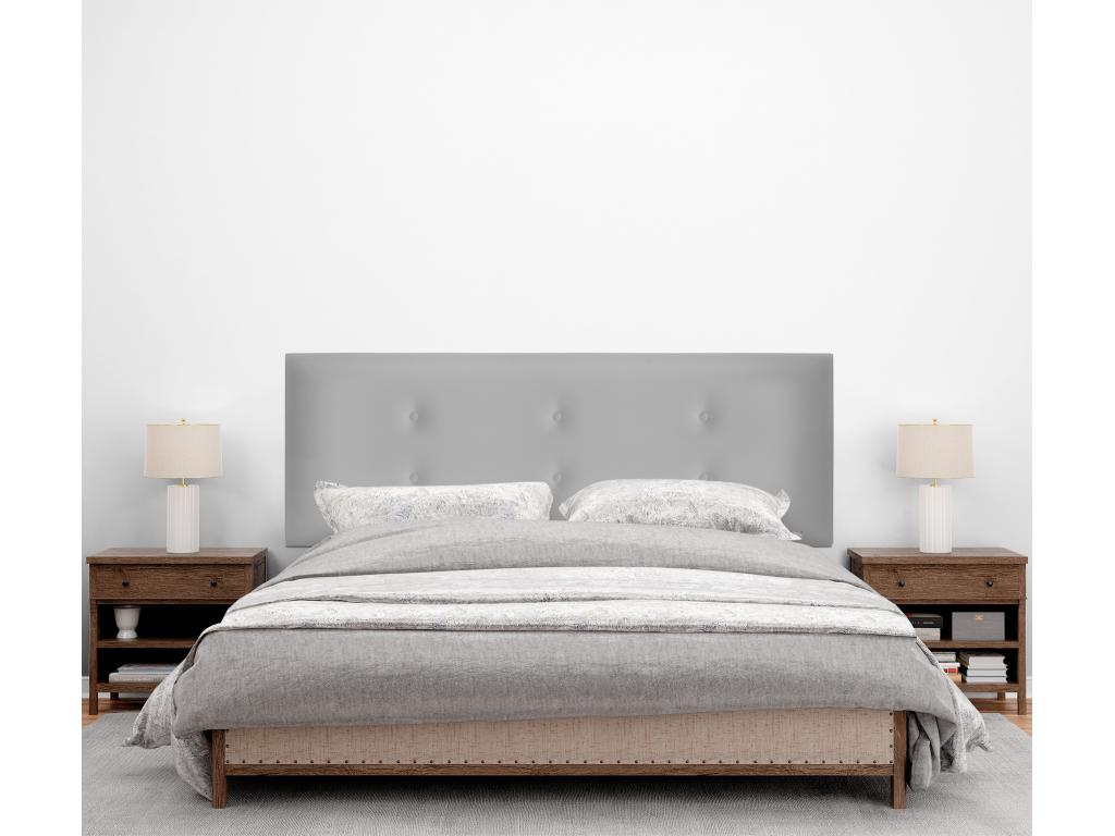 Vertchez Faux Leather Headboard with 2 Buttons 160x50cm for 150/160cm Beds - Light Grey