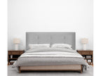 Vertchez Faux Leather Headboard with 2 Buttons 160x50cm for 150/160cm Beds - Light Grey