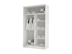 Vertchez 165 White - Black Wardrobe 200x100x58cm Sliding Wardrobe Doors