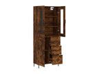 Tall sideboard in smoked oak, 69.5x34x180 cm, engineered wood