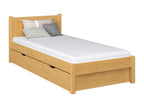 Single wooden bed - with drawer N02 Natural Pine 90x180