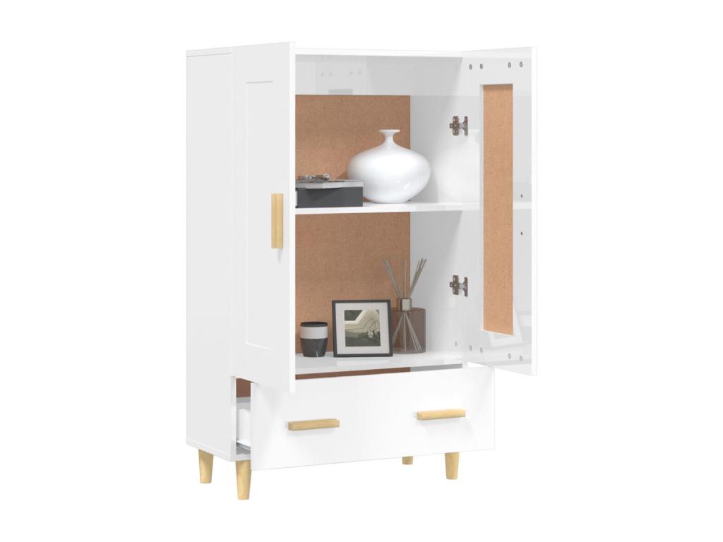 Glossy white sideboard 70x31x115 cm Engineered wood
